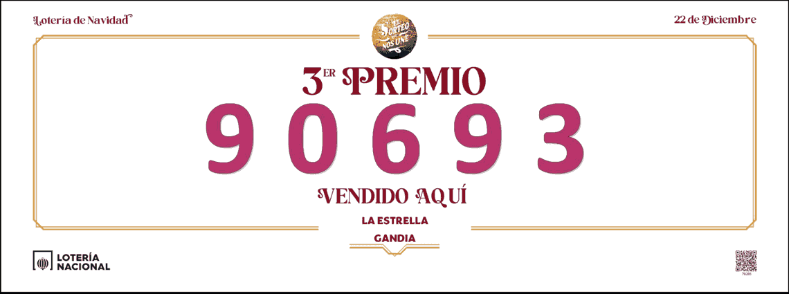 Tercer Premio Lotería de Navidad 2025
